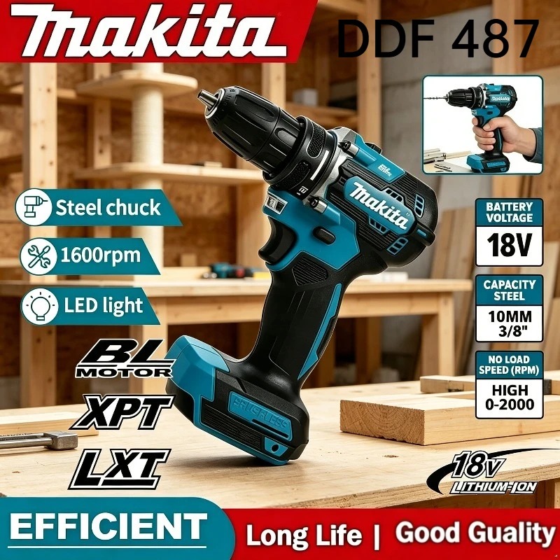Makita Drill Ddf484 - Makita DDF487 18V Bezszczotkowy Wiertarko-Wkrętarka Akumulatorowa