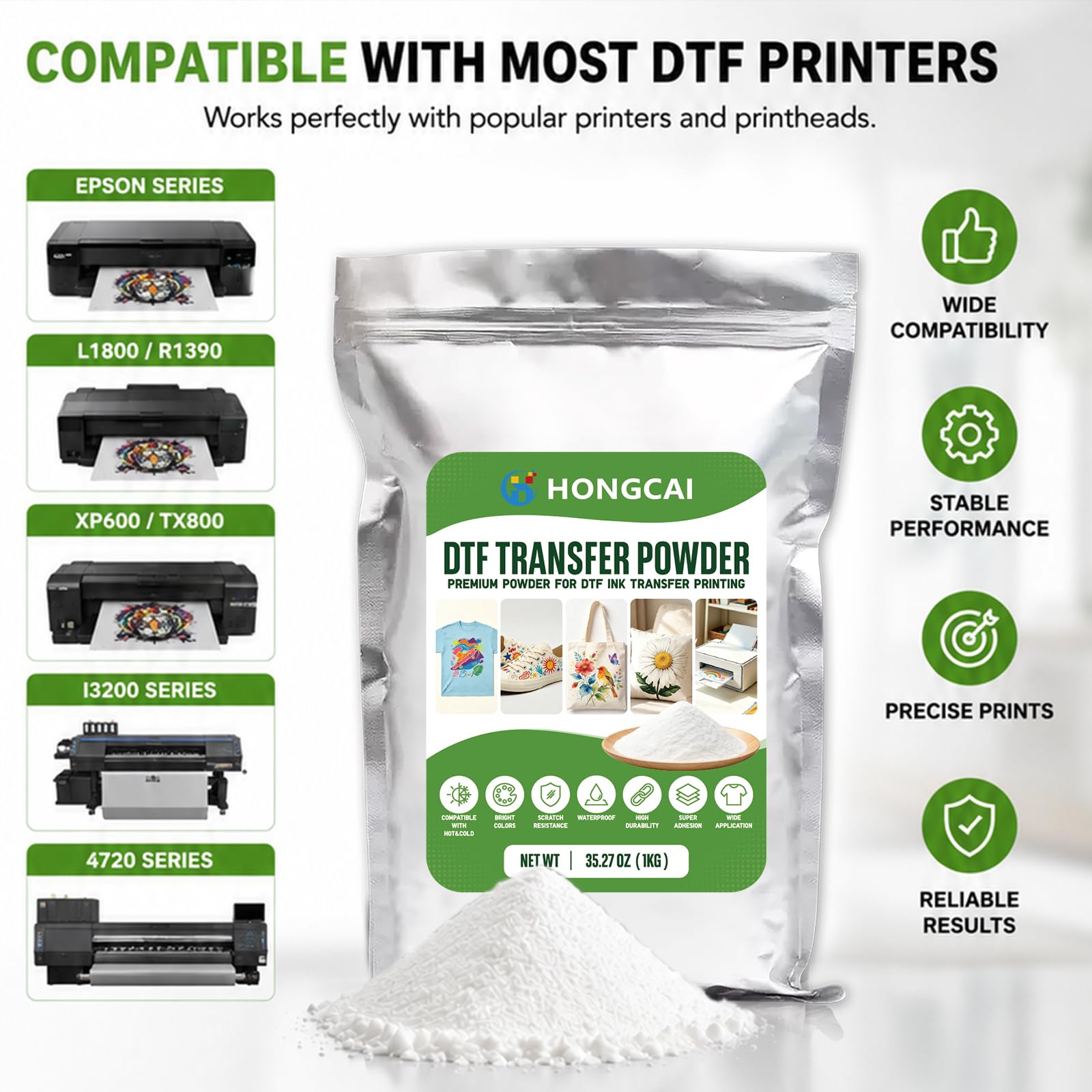 Biały proszek DTF – 1000 g / 3 – Commercial Fabric Printing recenzja i cena