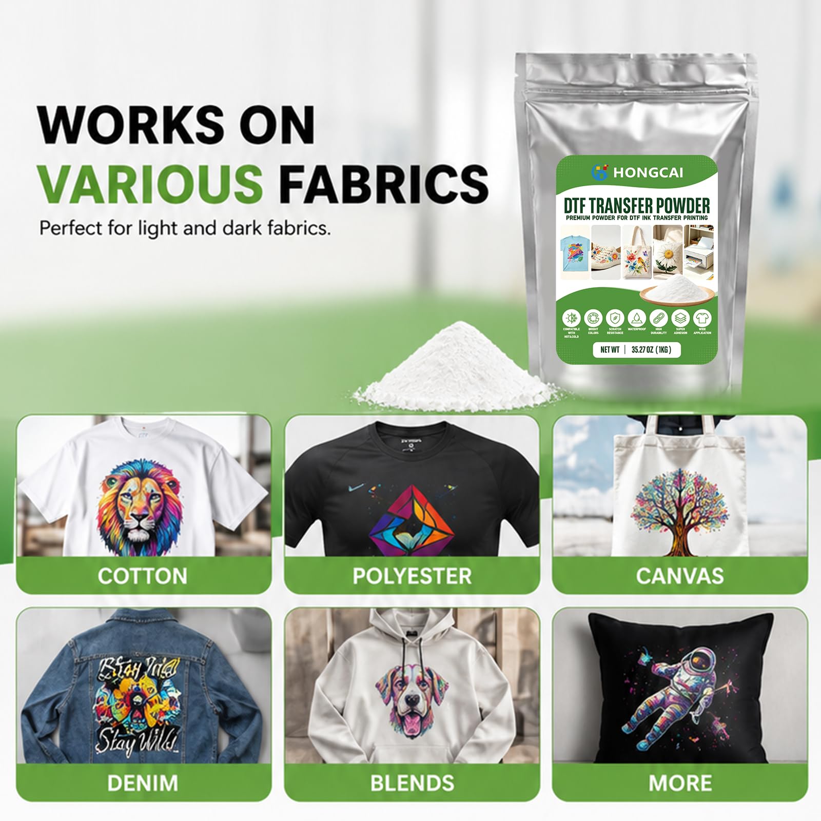 Biały proszek DTF – 1000 g / 3 – Commercial Fabric Printing recenzja i cena